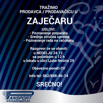 Tražimo prodavca / prodavačicu u ZAJEČARU